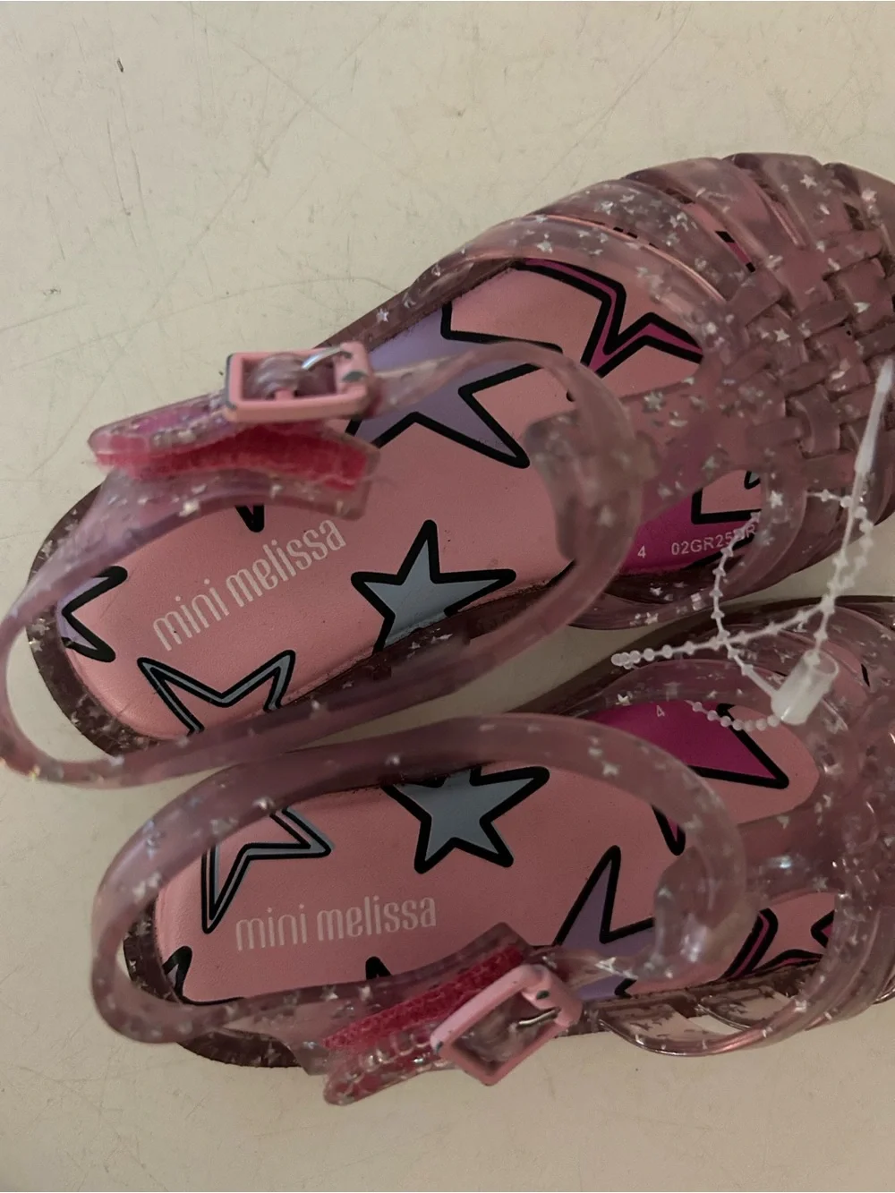 Mini Melissa Possession Shiny Elements Sandal Pink Star GlitterJelly
